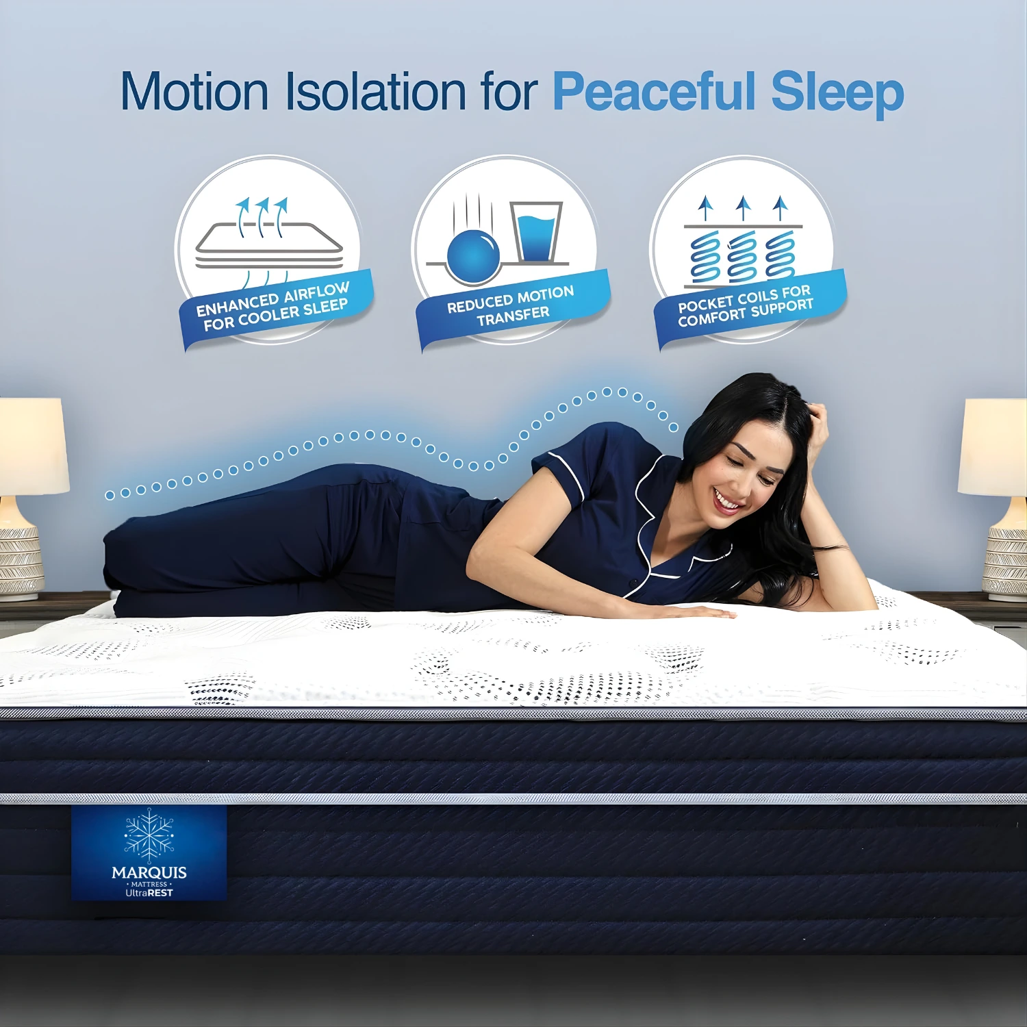 UltraREST Cooling Gel Memory Foam & Pocket Coil Hybrid – Cool Touch Cover, Motion Isolation, Pressure Relief - Image 4