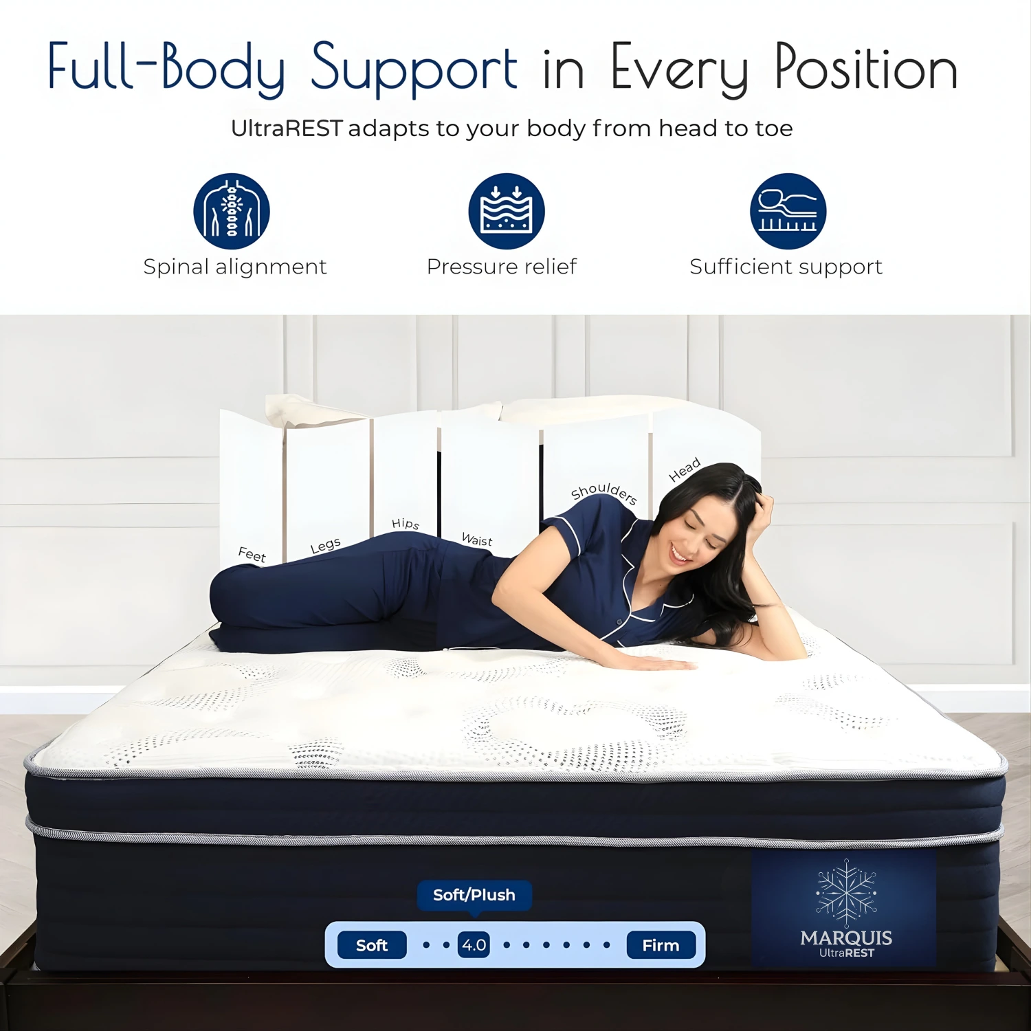 UltraREST Cooling Gel Memory Foam & Pocket Coil Hybrid – Cool Touch Cover, Motion Isolation, Pressure Relief - Image 5